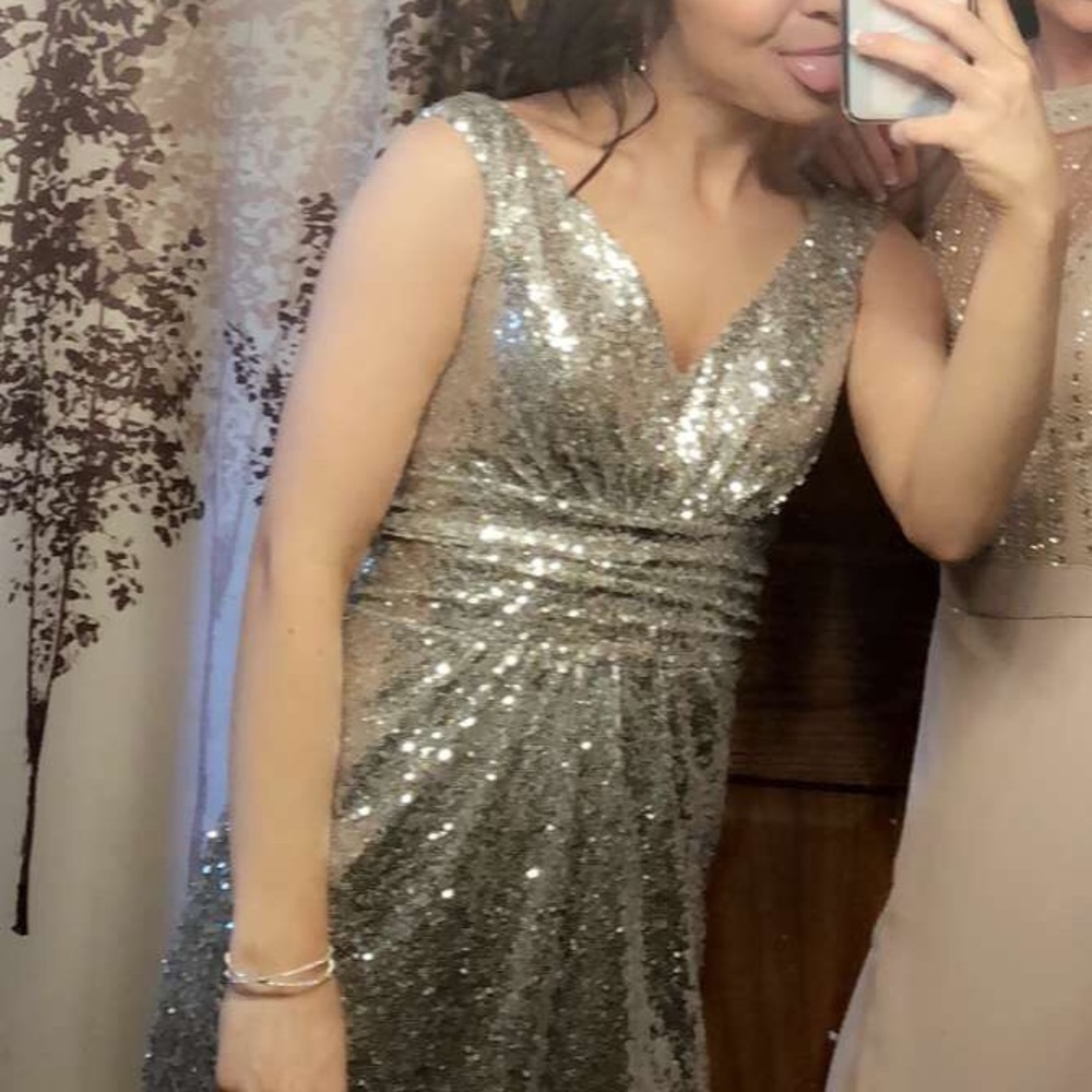 Silver sparkly prom dress